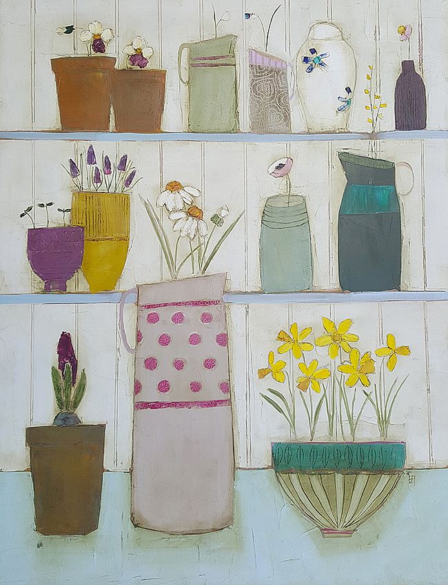 Eithne  Roberts - Shelflife with daffodils